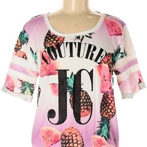 Juicy Couture Pink and White Pineapple Tee